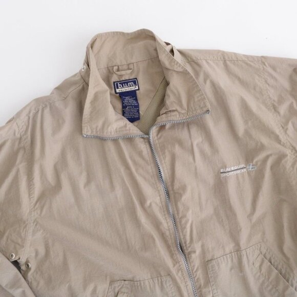 Vintage Bum Equipment Tan Zip  Up Spring Jacket Size Large - Picture 9 of 11